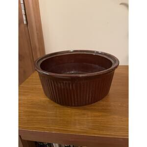Dark Brown Circle Stoneware Dish Without Lid